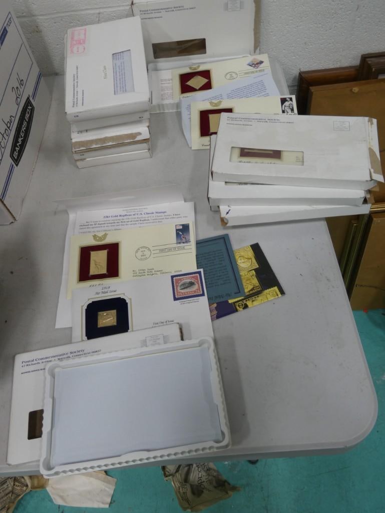 Lot of 12 different 22kt Gold Replicas of US Stamps First Day Issues (1 of 7)