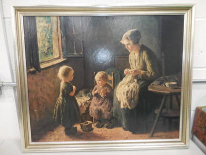 Bernard Pothast Framed Print Woman with Children: Bernard Pothast Framed Print Woman with Children