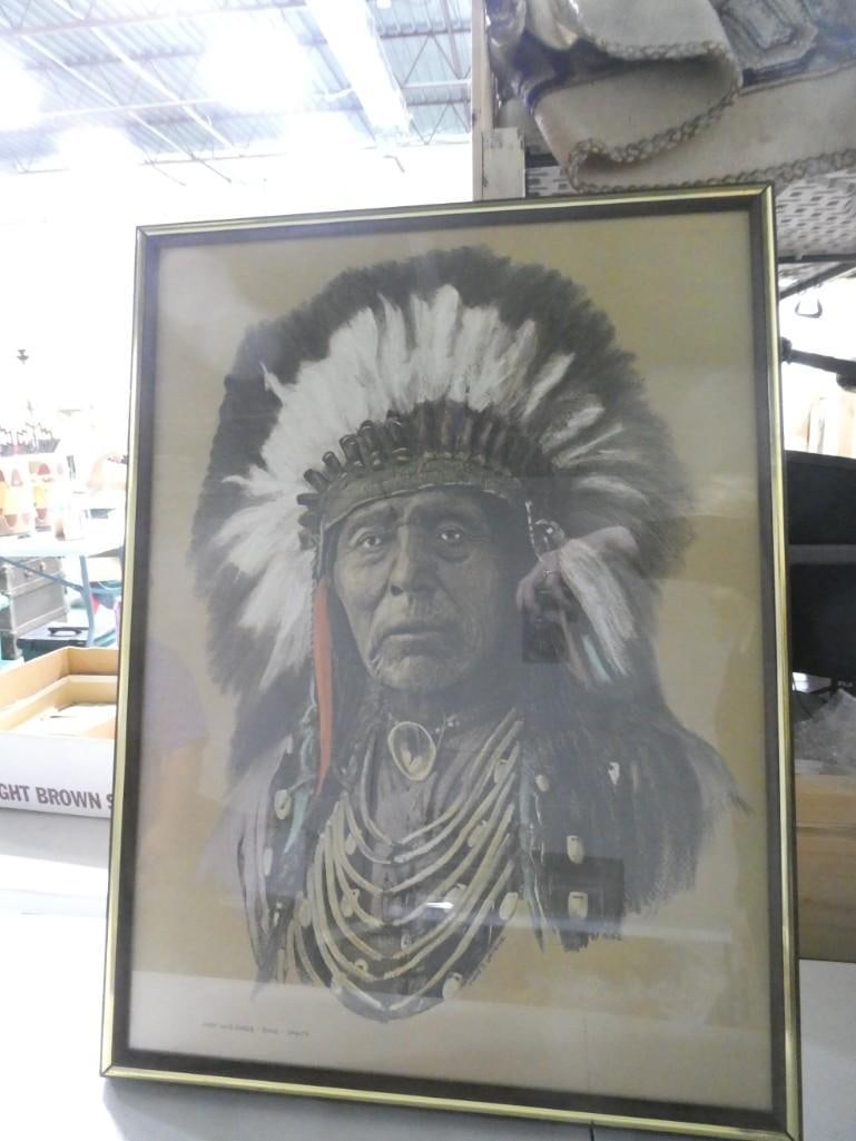 Hans P. Luetcke Chief Wild Horse Sioux Dakota Framed Print 19" x 26" (1 of 6)