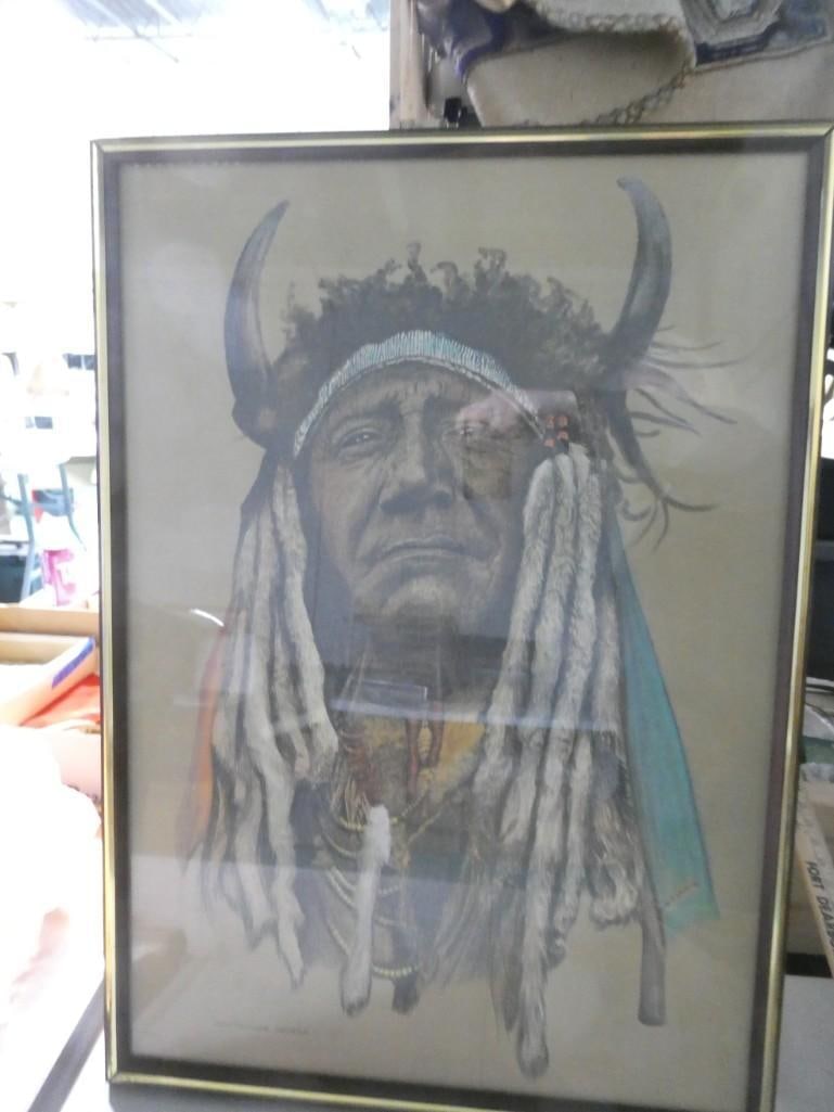 Hans P. Luetcke Chief Two Moons Cheyenne Framed Print 19" x 27" (1 of 5)