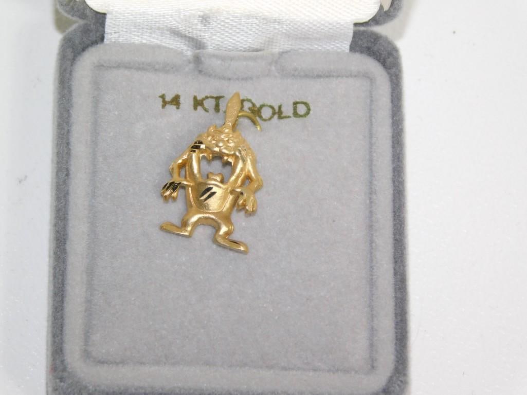 14K Gold Taz Tasmanian Devil Pendant or Charm Looney Tunes (1 of 3)