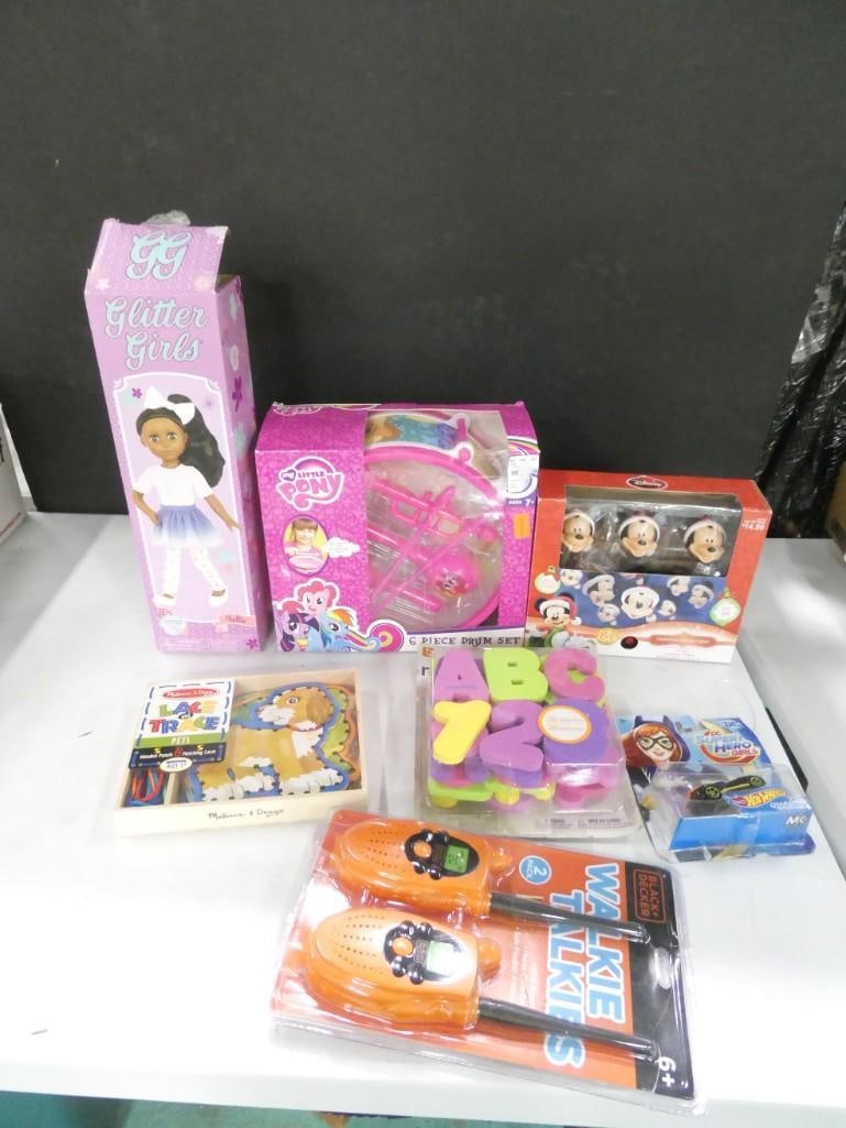Toy Lot including Glitter Girls, My Little Pony, Walkie Talkies, Melissa and Doug, Hot Wheels (1 of 8)