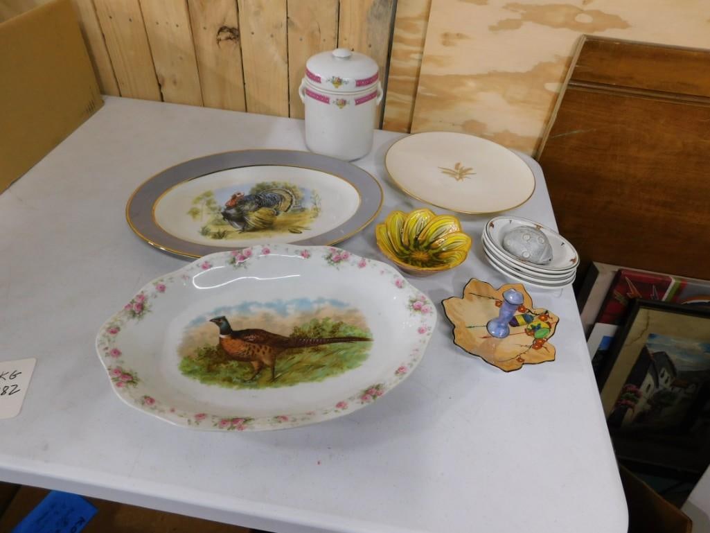 Turkey Platter, Pheasant Platter, Plates, Small Canister, etc: Turkey Platter, Pheasant Platter, Plates, Small Canister, etc