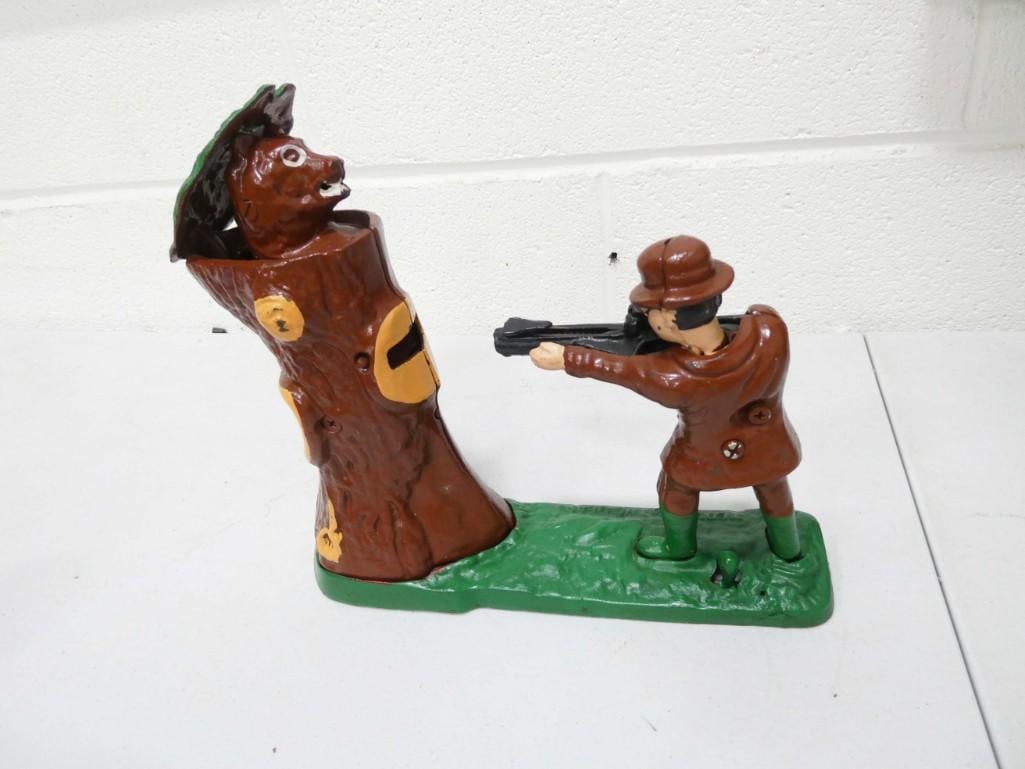 Cast Iron Mechanical Bank Teddy and the Bear (1 of 7)