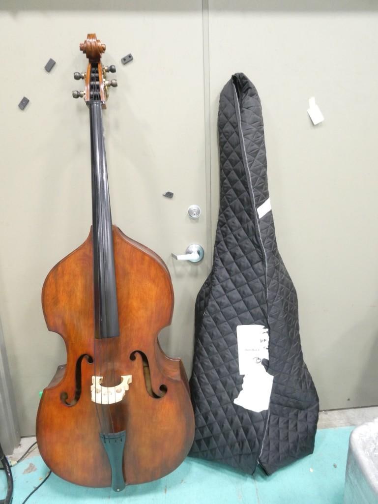 Upright Bass with Soft Case Stand Up Acoustic Bass (1 of 12)