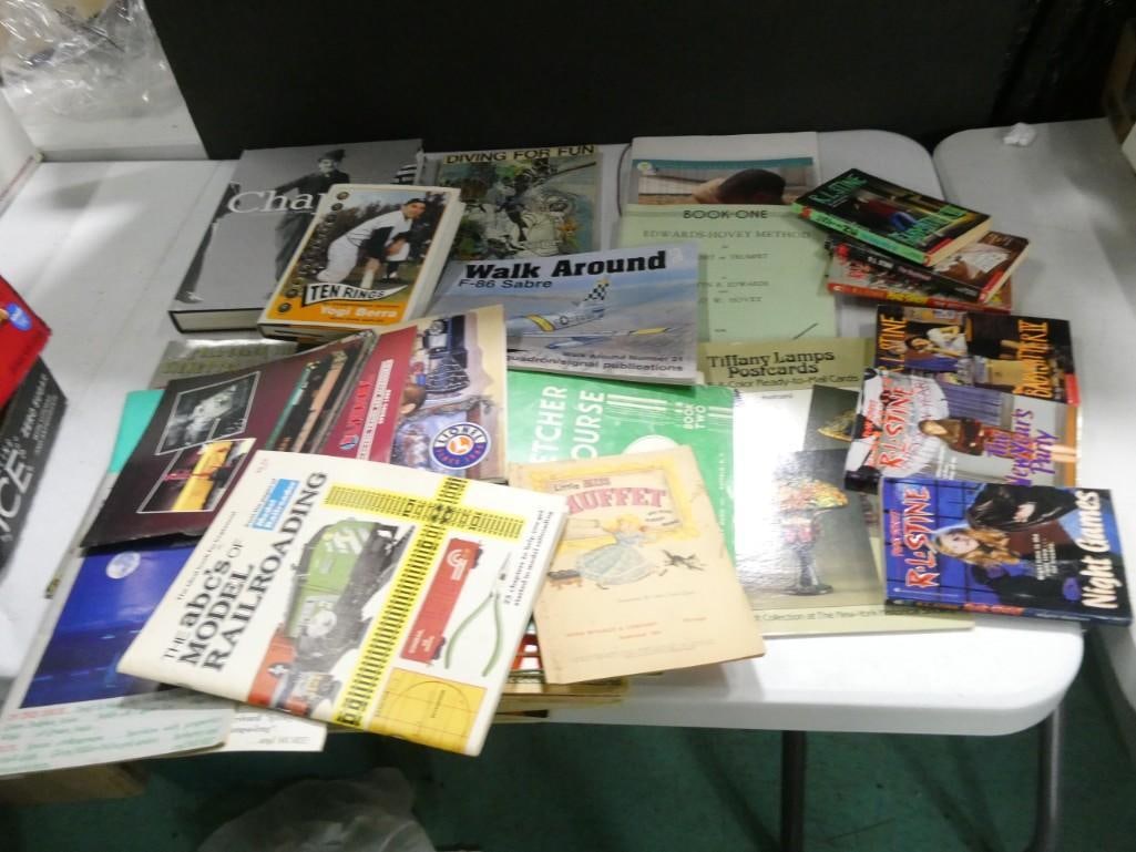 Books, Sheet Music, etc incl Yogi Berri, Charlie Chaplin, Tiffany Lamp Postcards Book, etc (1 of 9)