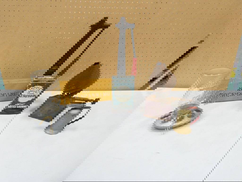 Vintage Lot Incl No Trespassing Signs, Blow Torch, Bottle Cap Installer