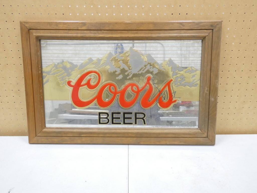Coors Beer Mirror Bar Advertising 28" x 18" (1 of 2)