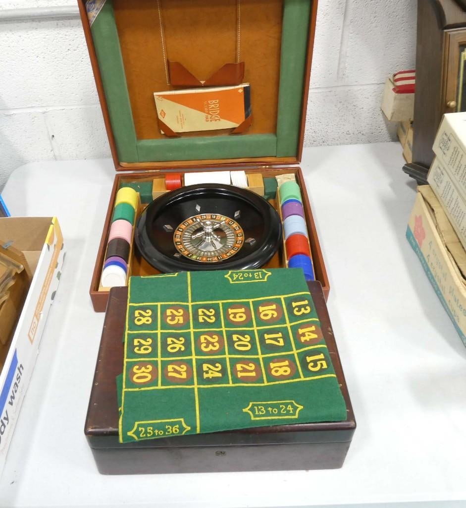 Miniature Roulette Wheel Game with Case and an Extra Wood Box (1 of 7)