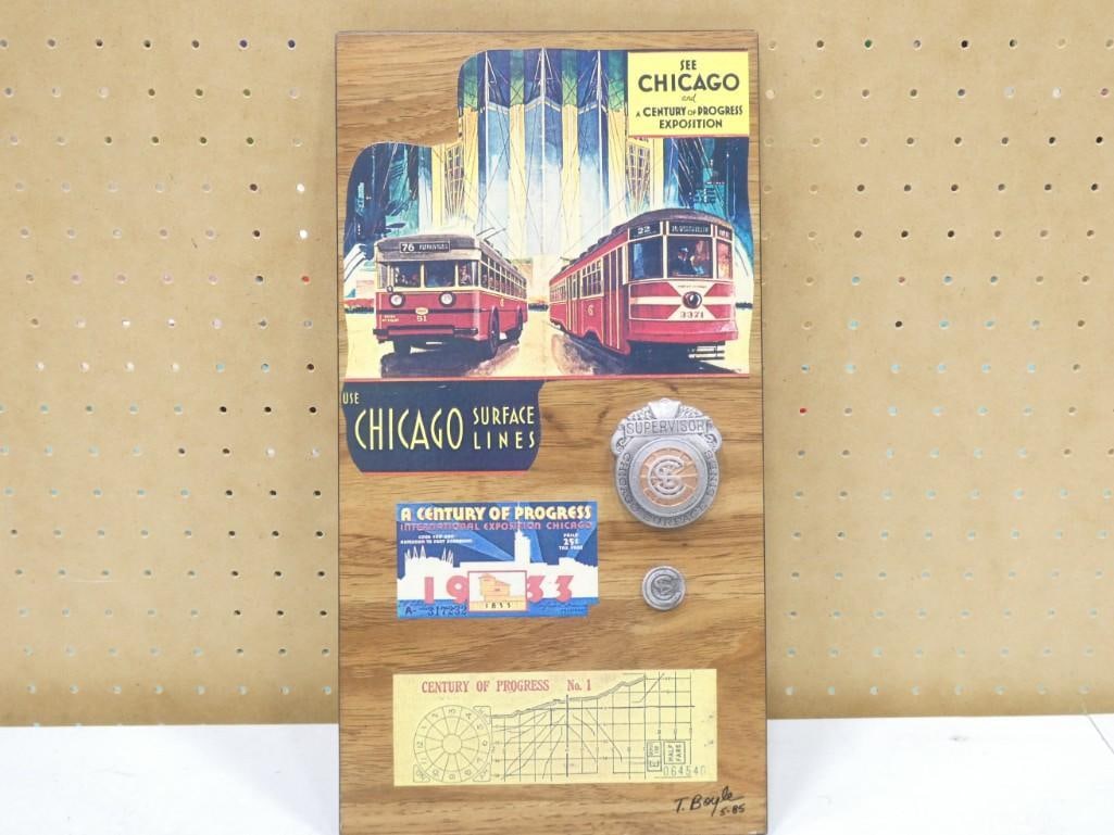 Chicago World's Fair a Century of Progress Display Plaque 10" x 16": Chicago World's Fair a Century of Progress Display Plaque 10" x 16"