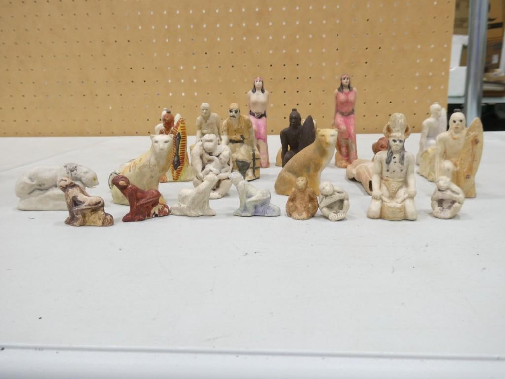 1940s Bisque Tarzan Figures: Vintage 1940s Bisque Tarzan Figures These are quite rare. Condition: some have chips, cracks, breaks, etc. Please inspect the pictures closely. We are happy to take more pictures by request on Sunday