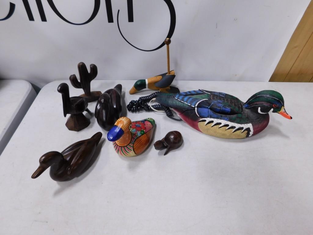 Decorative Duck  Lot, etc. Including Wooden Duck phone, wooden, etc. (1 of 4)