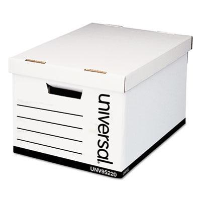 Universal UNV95220 Medium-Duty Easy Assembly Storage Box, Letter Files, White, 12/Carton (1 of 5)