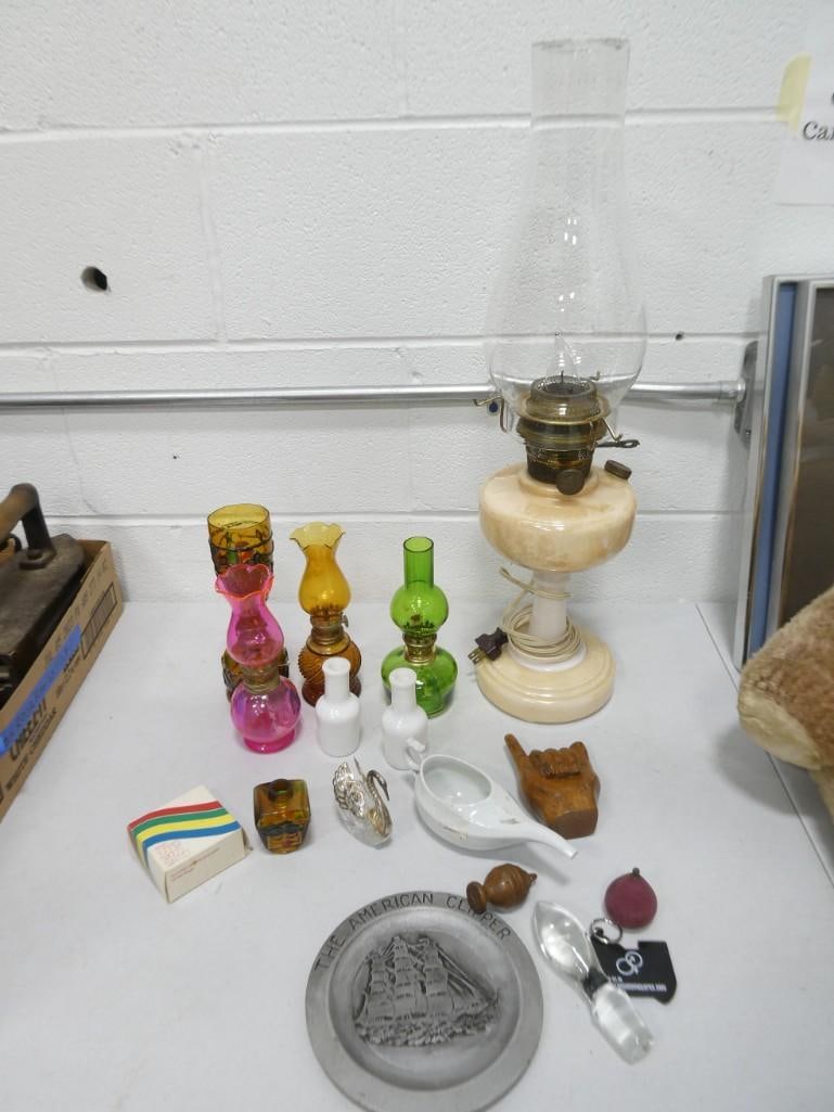 Collectibles, Smalls, Mini Oil Lamps, Larger Oil Lamp, etc: Collectibles, Smalls, Mini Oil Lamps, Larger Oil Lamp, etc