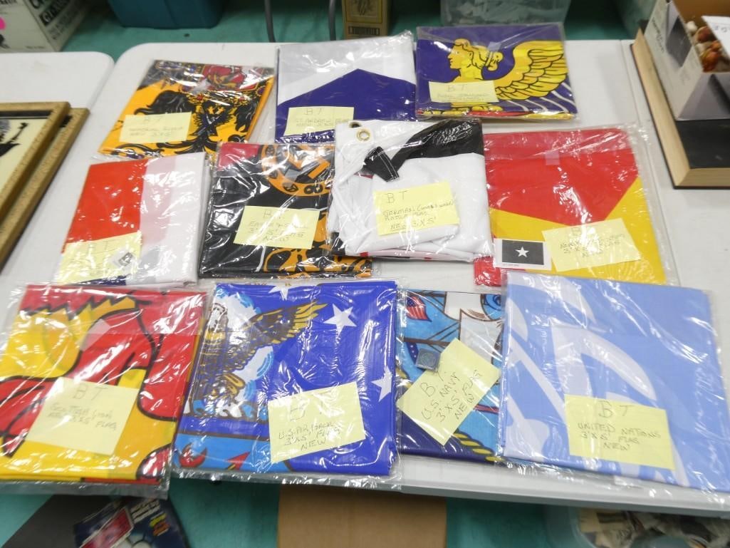 Lot of Flags Various Designs Each are 3'x5' New in Package (1 of 12)