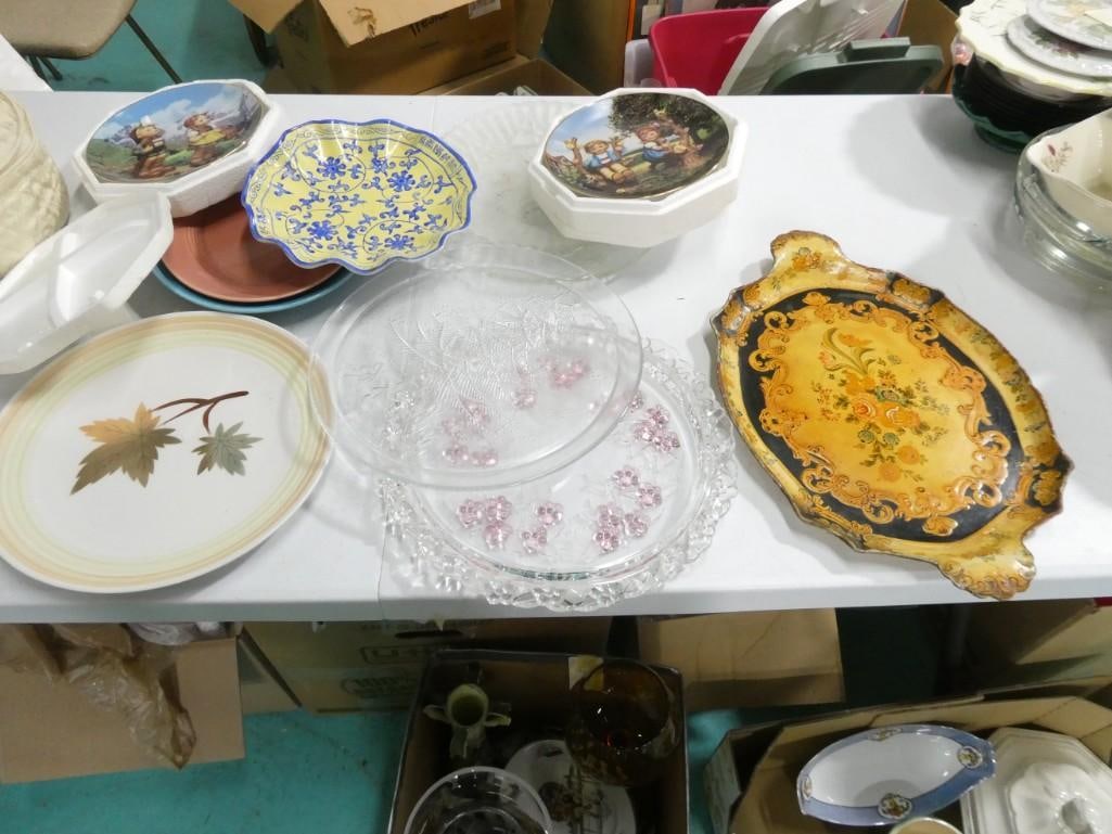 Lot of Vintage and Antique Plates, Hummel Collector Plates, Serving Platters, etc (1 of 5)