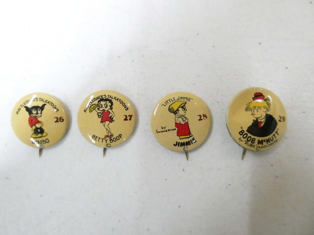 1930s Western Theatre Premium Pinbacks incl Max Fleisher's Talkatoons Bimbo, Max Fleisher's Talkatoo (1 of 5)