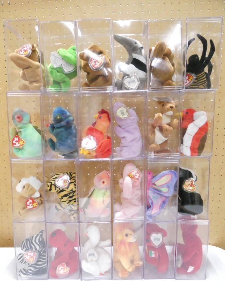 24 Ty Beanie Babies NWT in Acrylic Cases Lot (1 of 3)