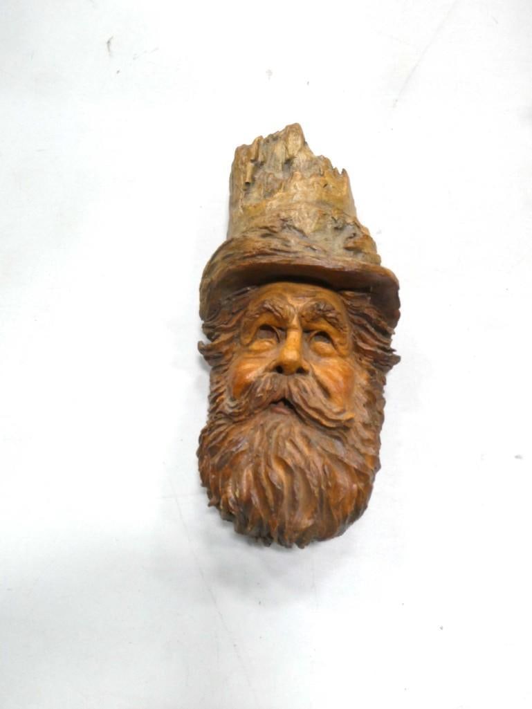 Carved Wood Man with a Beard (1 of 2)
