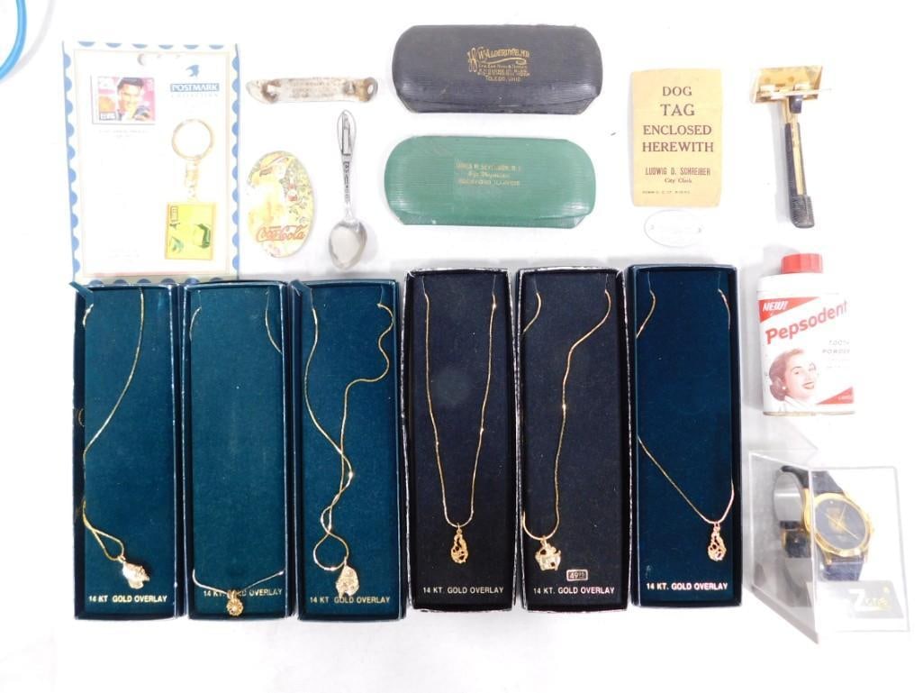 Costume Jewelry, Smalls, Teamsters Watch, Antique Glasses Cases, Etc (1 of 7)