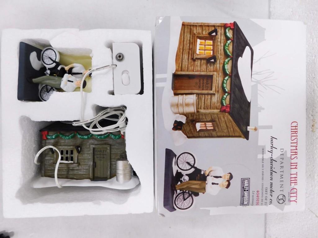 Dept 56 Harley Davidson Motor Co Set Christmas in the City Series 4049191 in Original Box (1 of 4)