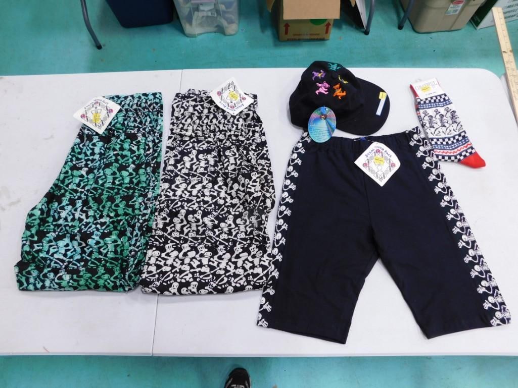 Vtg Grateful Dead Lot incl 3 pr Shorts, a Hat, Pr of Socks New Old Stock with Tags (1 of 11)