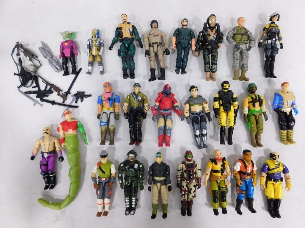 24 Vtg 1980-90s GI Joes, Dino Riders, M.A.S.K., Etc Figures Lot (1 of 8)