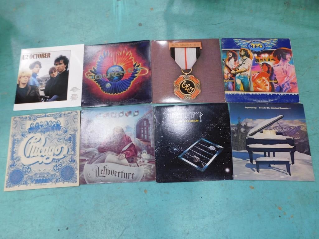 8 Vinyl LP Record Albums incl Journey, ELO, U2, Supertramp, Kansas, Chicago (1 of 3)