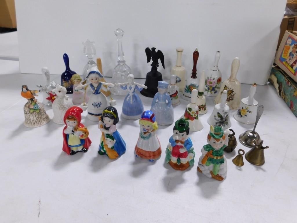 Large Lot of Assorted Collector Figurines and Bells, etc. Ceramic, Glass, etc. (1 of 7)
