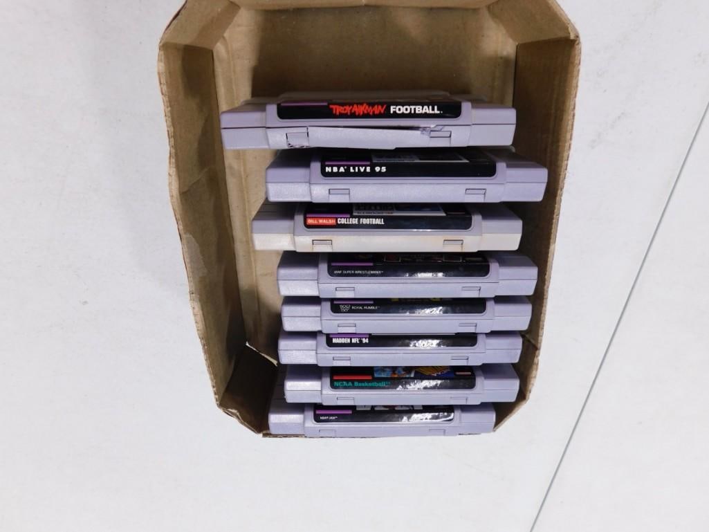SNES Games including NBA Jam, NCAA Basketball, Madden 94, Wrestlemania, Other sports games: SNES Games including NBA Jam, NCAA Basketball, Madden 94, Wrestlemania, Other sports games