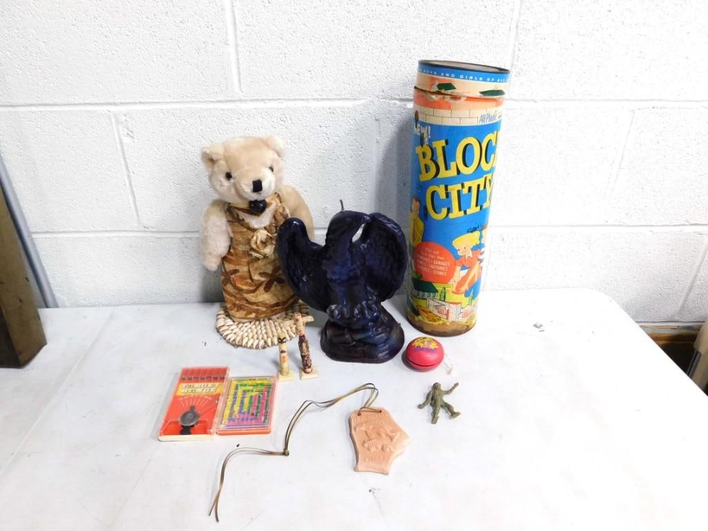 Vintage Toys Etc Lot incl Barbie Yo-yo, Block Party Blocks, Small Maze Game (1 of 5)