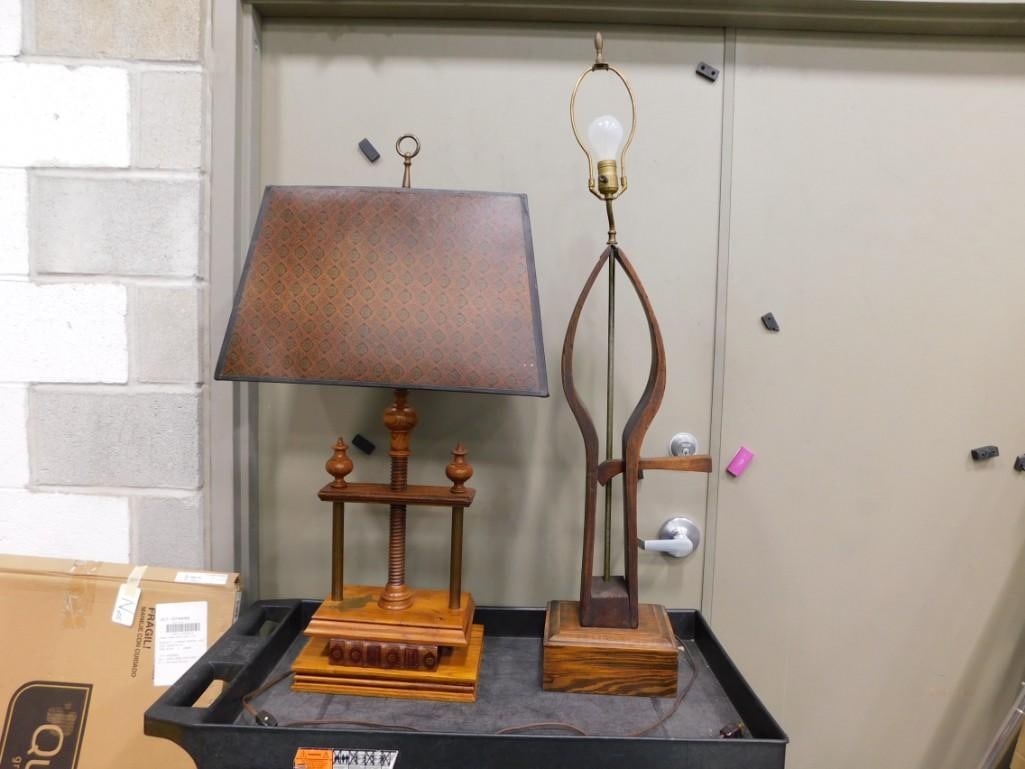 2 Wood Table Lamps incl 1 Danish Modern Style (1 of 8)