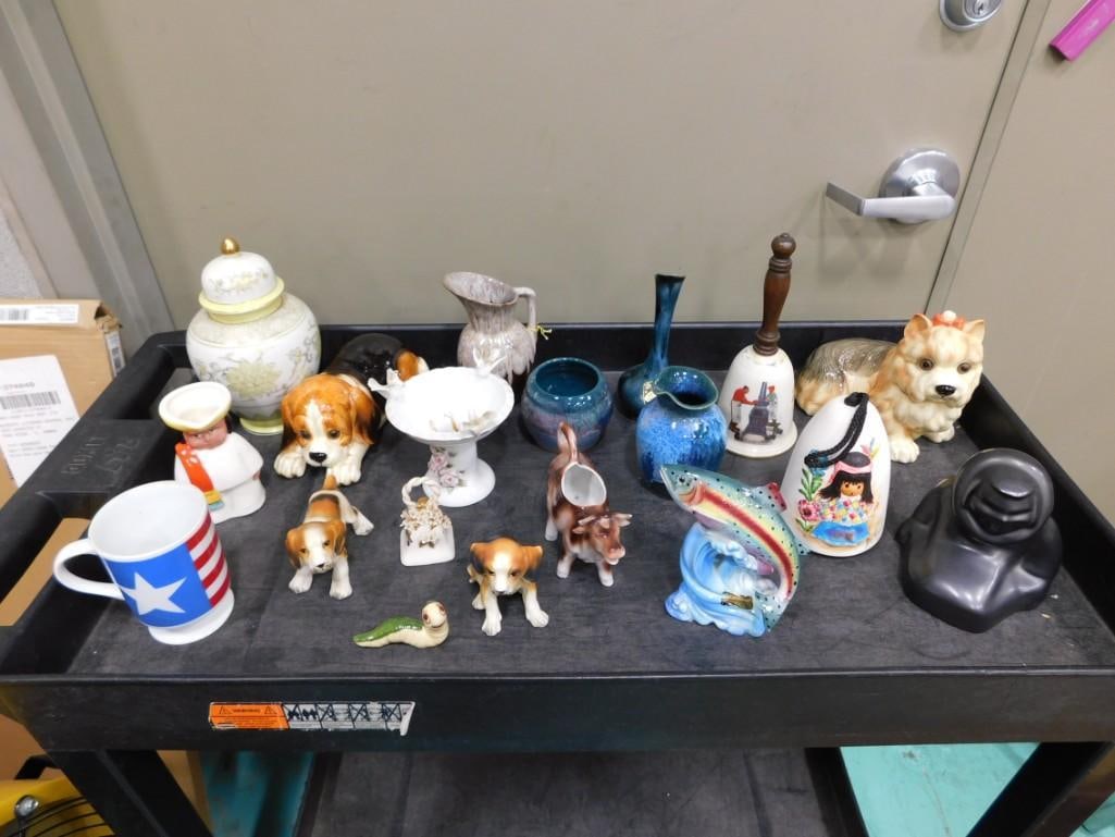 Ceramic and Pottery Lot incl Vases, Figurines, Norcrest, Lefton, Dryden Pottery, etc (1 of 19)