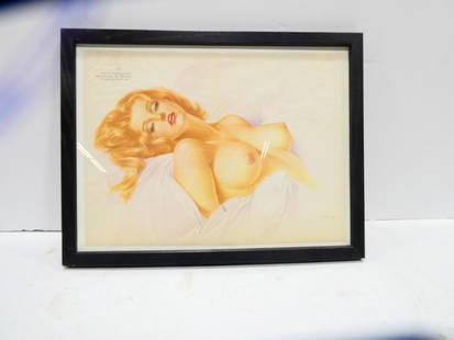 Framed Alberto Vargas Playboy Print: Framed Alberto Vargas Playboy Print "Nice Guys finish Last"