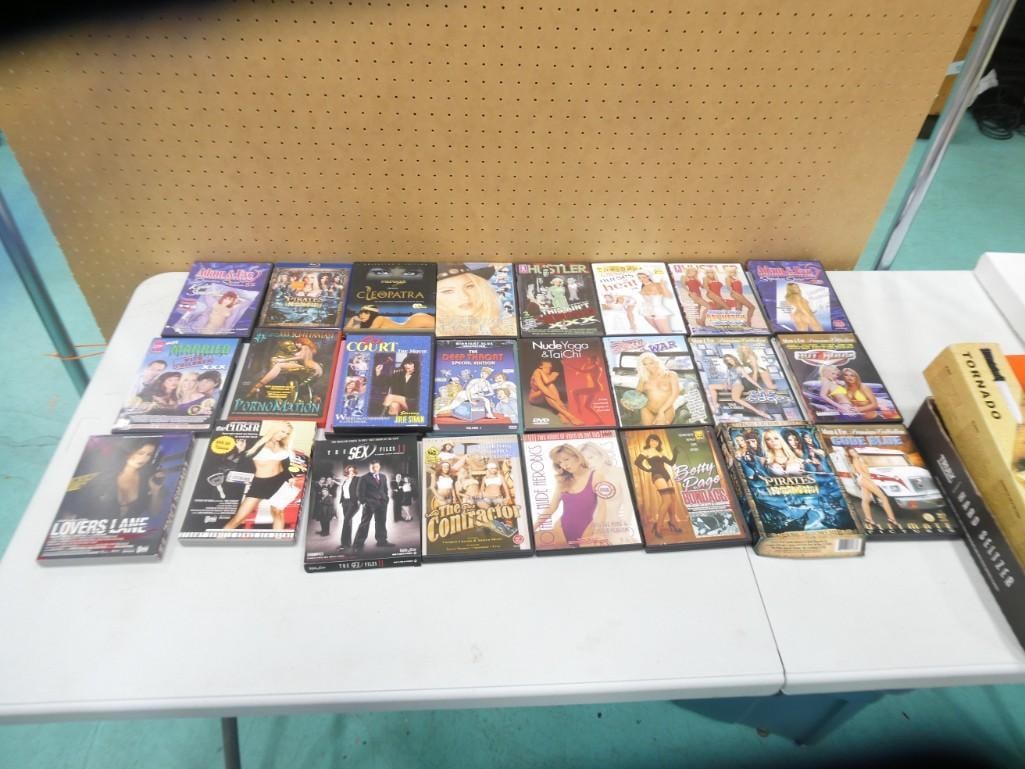 Large Lot of Adult DVD movies including Married with Children XXX, The Sex Files II, Sex Court, Bett (1 of 4)