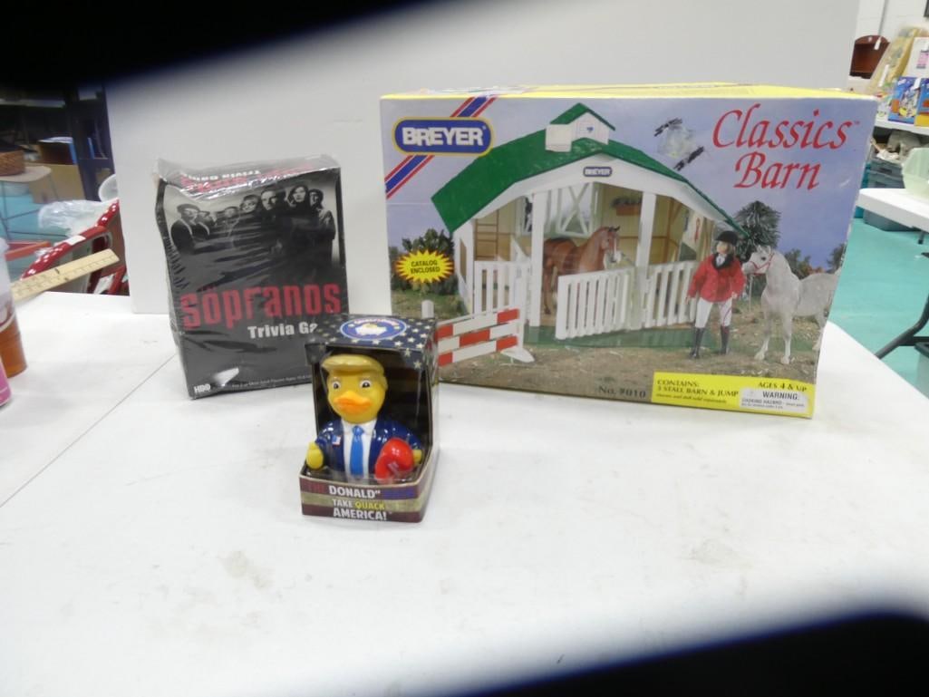 Toy Lot incl Breyer Classics Barn, The Sopranos Game, Political Duck: Toy Lot incl Breyer Classics Barn, The Sopranos Game, Political Duck