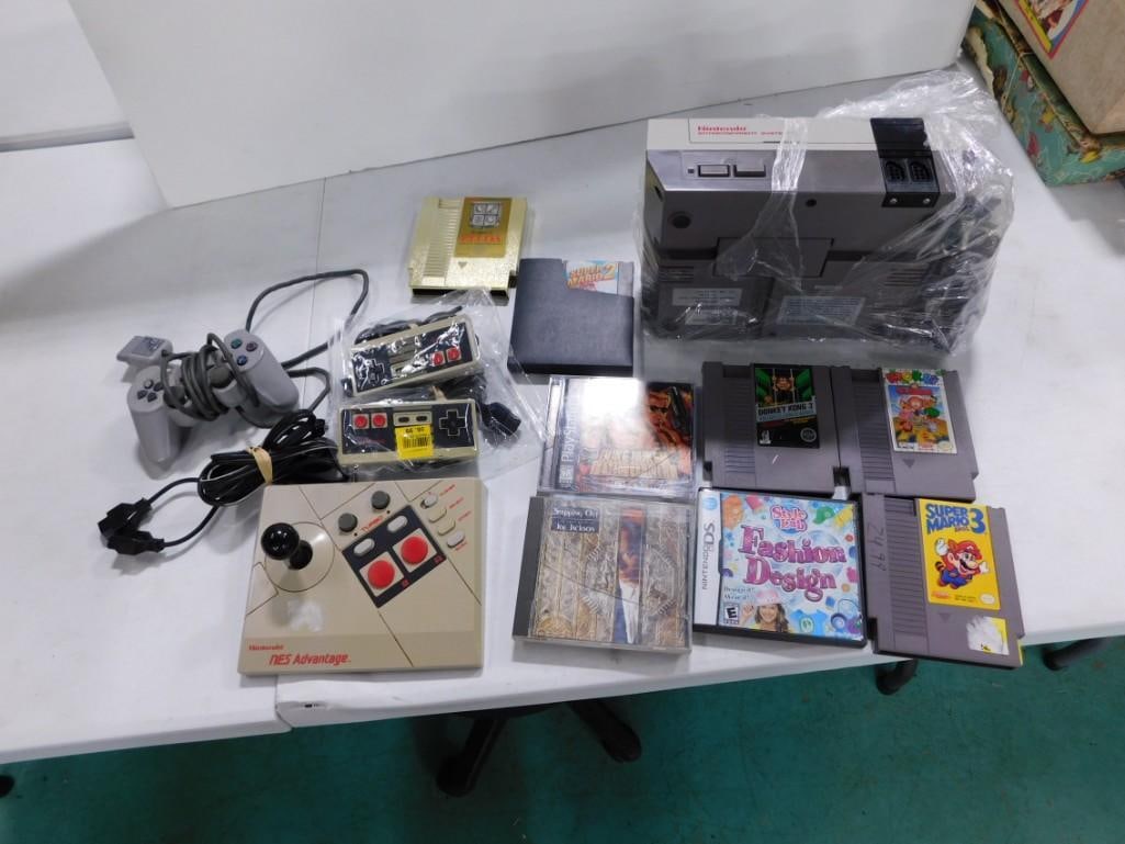 NES Nintendo Lot including system, NES Advantage Joystick, controllers, Games, etc. (1 of 5)