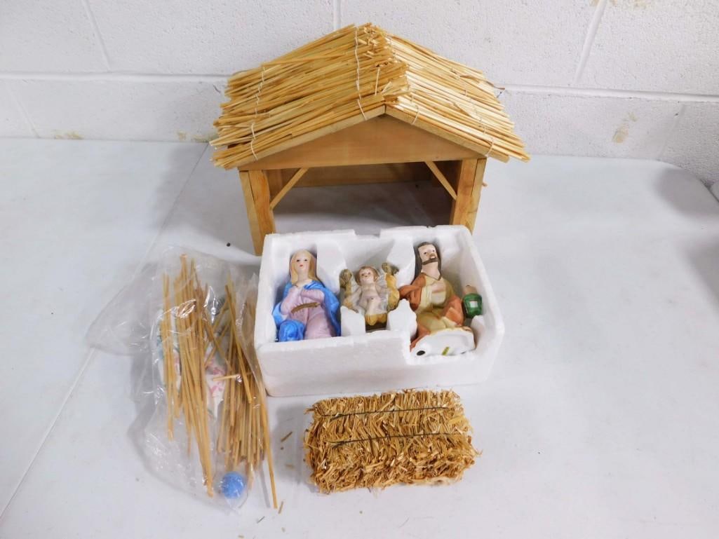 Small Christmas Nativity Scene with Mary, Joseph, and Baby Jesus Figurines (1 of 3)