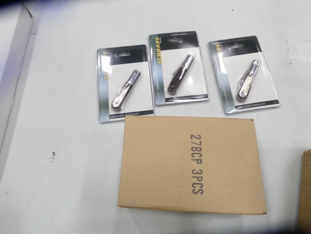 6 Schrade Pocket Knives New in Package (1 of 3)