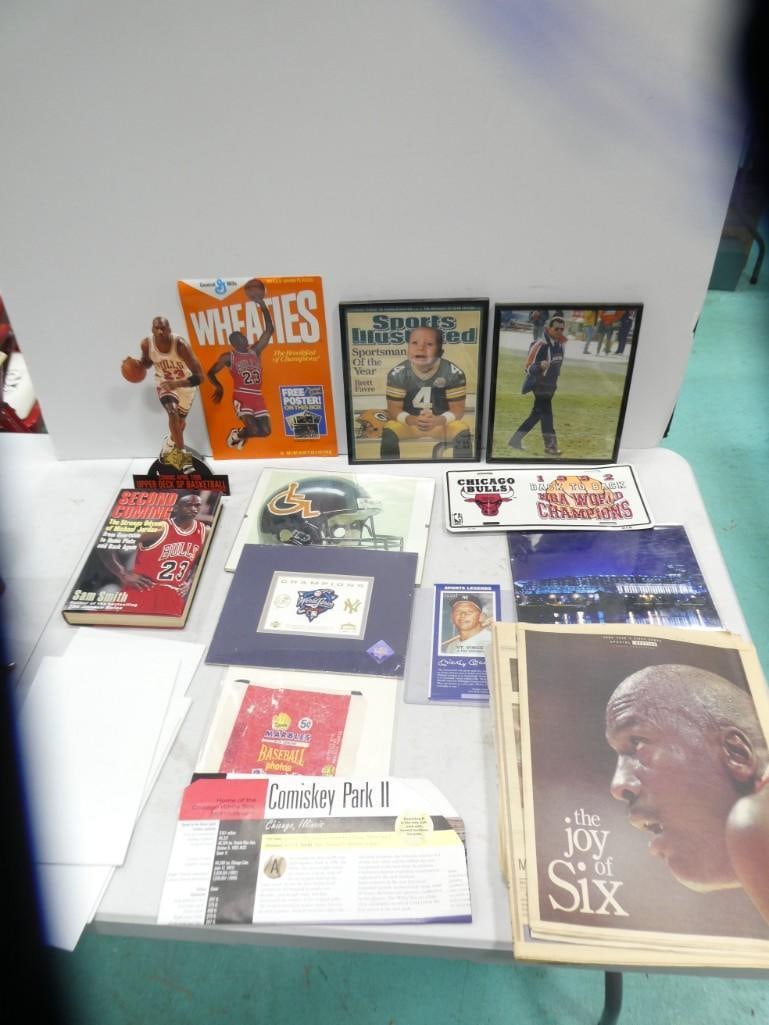 Sports Lot incl Michael Jordan Cutout and Book, Ephemera, Mike Ditka The Finger Print, (1 of 11)