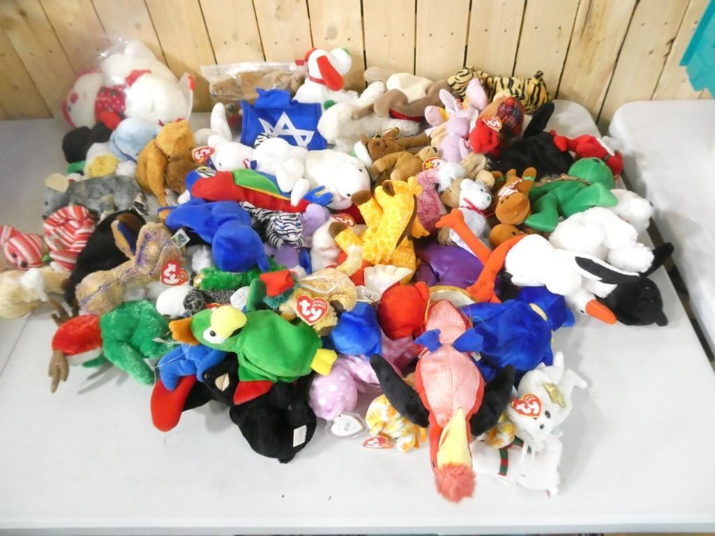 Large Bin full of assorted plush including Beanie Babies, Disney, etc. (1 of 8)