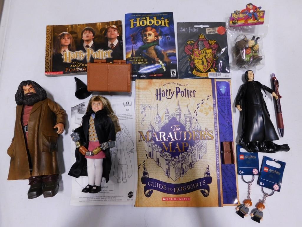 Harry Potter Hagrid, Snape, Hermione Figures, Books, LEGO Keychains, etc Lot (1 of 8)