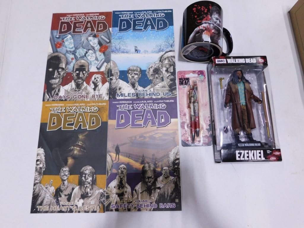 4 Walking Dead Comic Books, Coffee Mug, Ezekeil Figure, Pens NIB Lot (1 of 4)