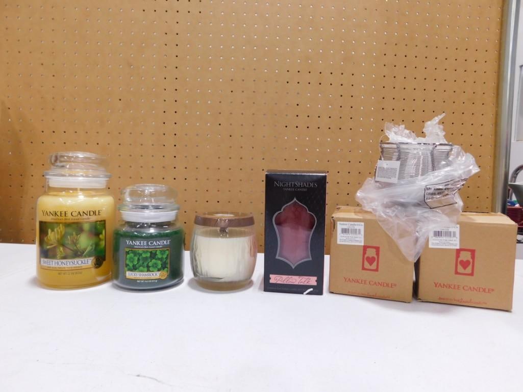 Yankee Candle Lot incl Sweet Honeysuckle Jar Candle, Lucky Shamrock Jar Candle, Nightshades (1 of 6)