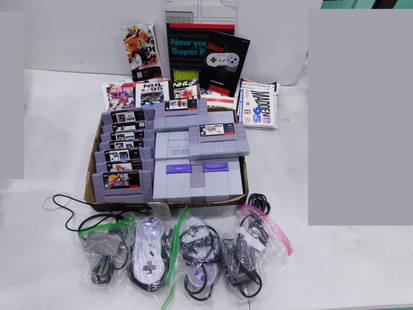 Super Nintendo Lot including System, Lots of sports games including Madden, NHL 95, Controllers, etc: Super Nintendo Lot including System, Lots of sports games including Madden, NHL 95, Controllers, etc - see all pictures for what&#39;s included. Untested.