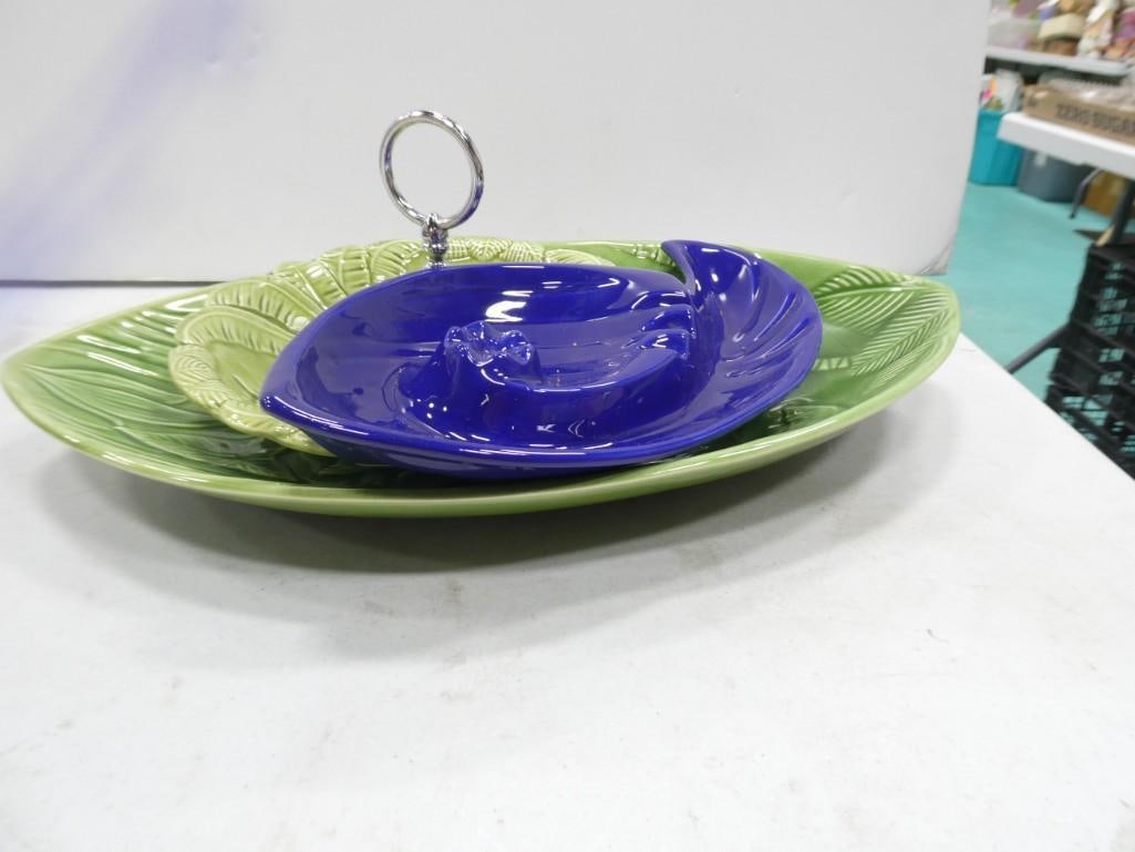 MCM Blue Ceramic Ashtray, California Pottery, etc. (1 of 10)