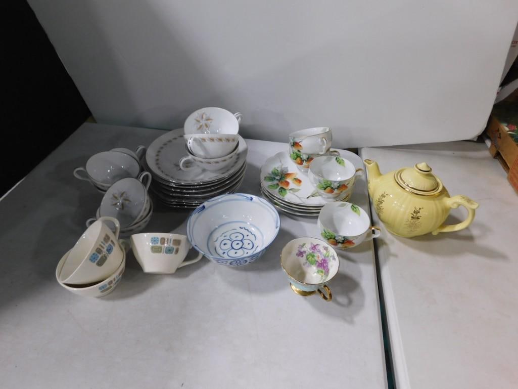 Assorted Dishes including China, cups, plates, etc. Including 22Kt gold plate (1 of 8)
