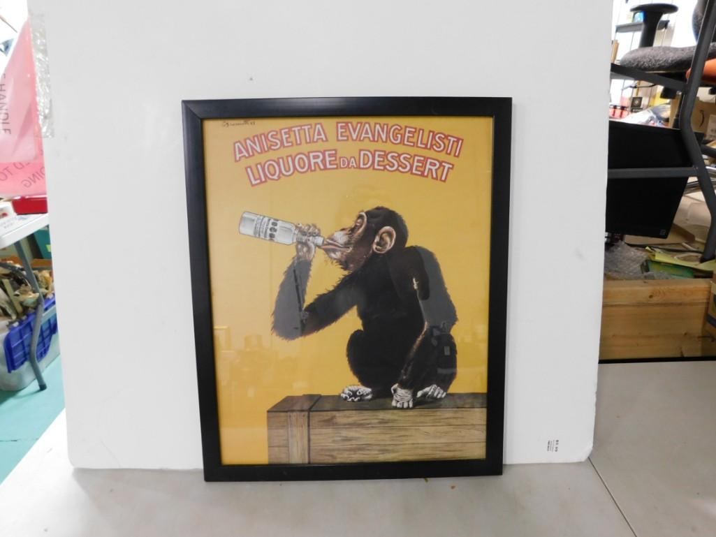 Framed 1925 Anisetta Evangelisti Liquore Da Dessert Italian Advertising Poster: Framed 1925 Anisetta Evangelisti Liquore Da Dessert Italian Advertising Poster - measures roughly 17x22"