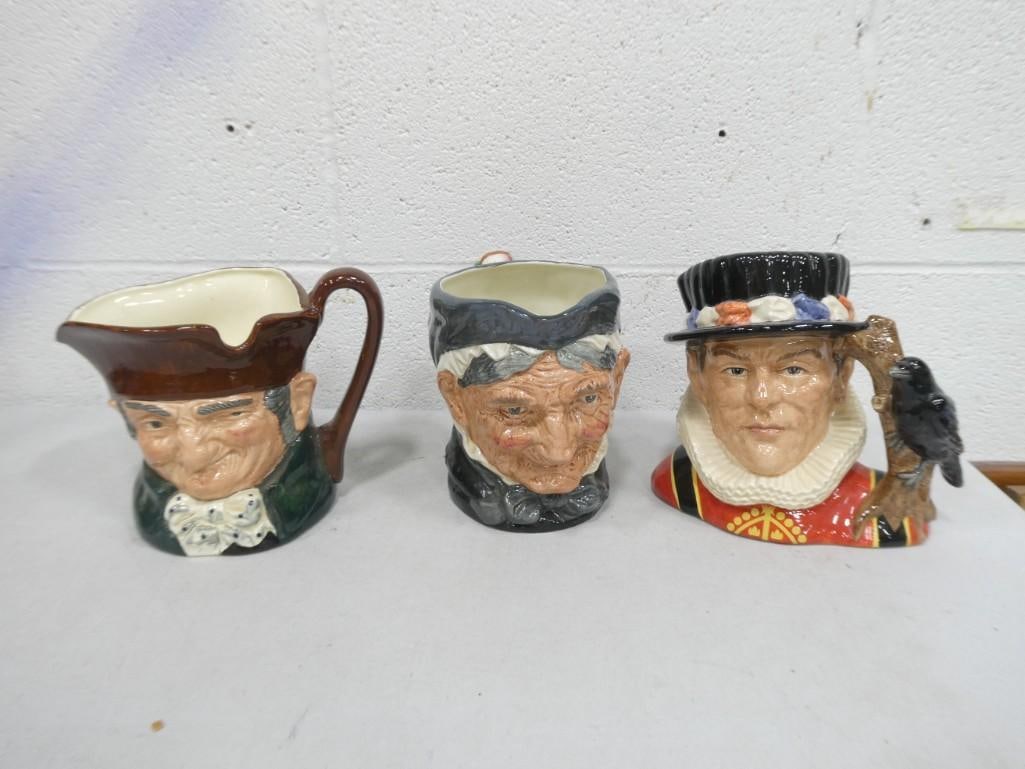 3 Royal Dalton Toby Mugs - Old Charley, D5420, Granny D5521 and Yeoman of the Guard D6873 (1 of 11)