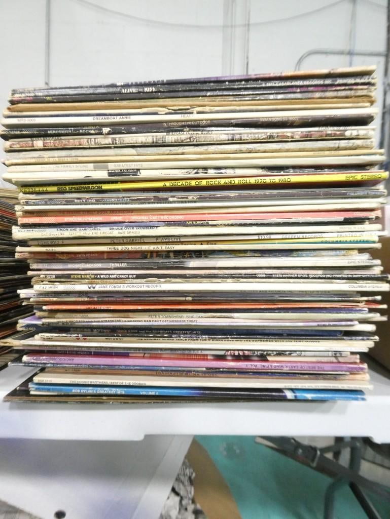 Large Lot of Vinyl Records including Kiss, Heart, Zeppelin, Blues Brothers (1 of 5)